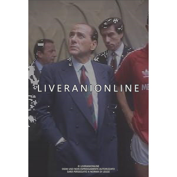 DIAP-RETROSPETTIVA SILVIO BERLUSCONI IMPRENDITORE E POLITICO NELLA FOTO SILVIO BERLUSCONI NELL\'ANNO 1991-1992 AG ALDO LIVERANI SAS 