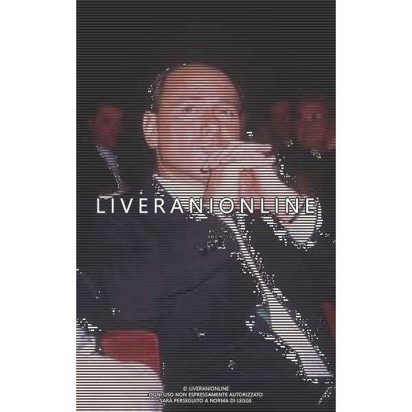 DIAP-RETROSPETTIVA SILVIO BERLUSCONI IMPRENDITORE E POLITICO NELLA FOTO SILVIO BERLUSCONI NELL\'ANNO 1991-1992 AG ALDO LIVERANI SAS 