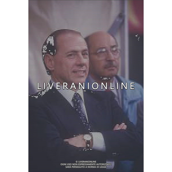 DIAP-RETROSPETTIVA SILVIO BERLUSCONI IMPRENDITORE E POLITICO NELLA FOTO SILVIO BERLUSCONI NELL\'ANNO 1991-1992 AG ALDO LIVERANI SAS 
