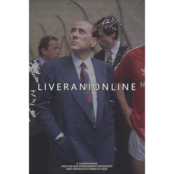 DIAP-RETROSPETTIVA SILVIO BERLUSCONI IMPRENDITORE E POLITICO NELLA FOTO SILVIO BERLUSCONI NELL\'ANNO 1991-1992 AG ALDO LIVERANI SAS 
