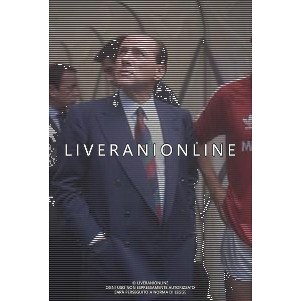 DIAP-RETROSPETTIVA SILVIO BERLUSCONI IMPRENDITORE E POLITICO NELLA FOTO SILVIO BERLUSCONI NELL\'ANNO 1991-1992 AG ALDO LIVERANI SAS 