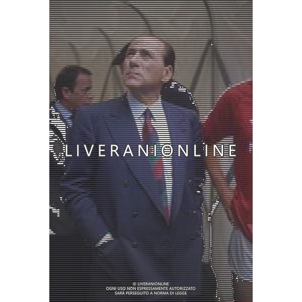 DIAP-RETROSPETTIVA SILVIO BERLUSCONI IMPRENDITORE E POLITICO NELLA FOTO SILVIO BERLUSCONI NELL\'ANNO 1991-1992 AG ALDO LIVERANI SAS 