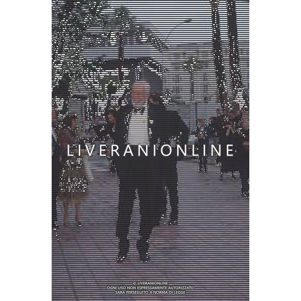 DIAP-RETROSPETTIVA JOHN HUSTIN ATTORE NELLA FOTO JOHN HUSTON A CANNES NELL\'ANNO 1984 AG ALDO LIVERANI SAS