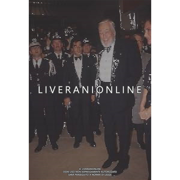 DIAP-RETROSPETTIVA JOHN HUSTIN ATTORE NELLA FOTO JOHN HUSTON A CANNES NELL\'ANNO 1984 AG ALDO LIVERANI SAS