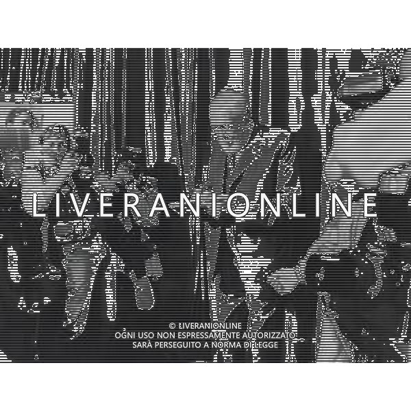 NEG-RETROSPETTIVA JOHN HUSTIN ATTORE NELLA FOTO JOHN HUSTON A CANNES NELL\'ANNO 1984 AG ALDO LIVERANI SAS