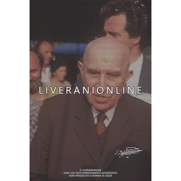 DIAP-RETROSPETTIVA GIANFRANCO MIGLIO POLITICO NELLA FOTO GIANFRANCO MIGLIO A PONTIDA NELL\'ANNO 1992 AG ALDO LIVERANI SAS