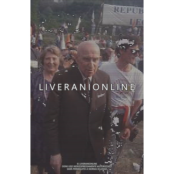 DIAP-RETROSPETTIVA GIANFRANCO MIGLIO POLITICO NELLA FOTO GIANFRANCO MIGLIO A PONTIDA NELL\'ANNO 1992 AG ALDO LIVERANI SAS