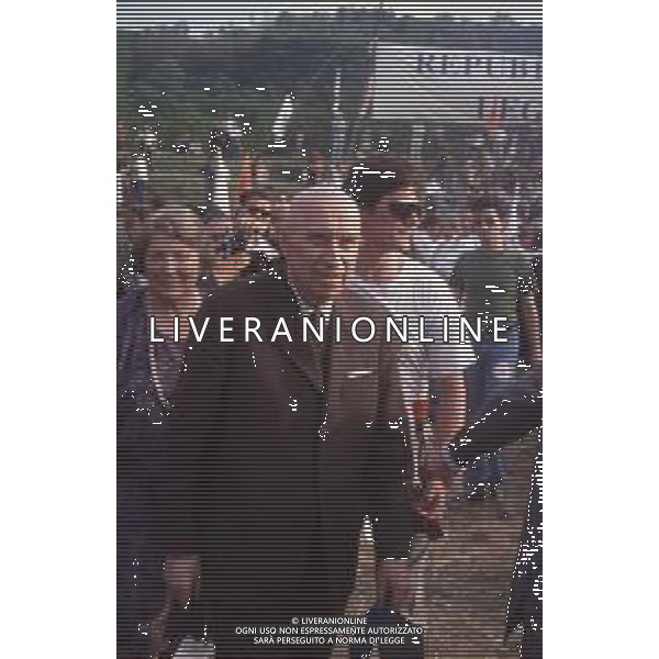 DIAP-RETROSPETTIVA GIANFRANCO MIGLIO POLITICO NELLA FOTO GIANFRANCO MIGLIO A PONTIDA NELL\'ANNO 1992 AG ALDO LIVERANI SAS