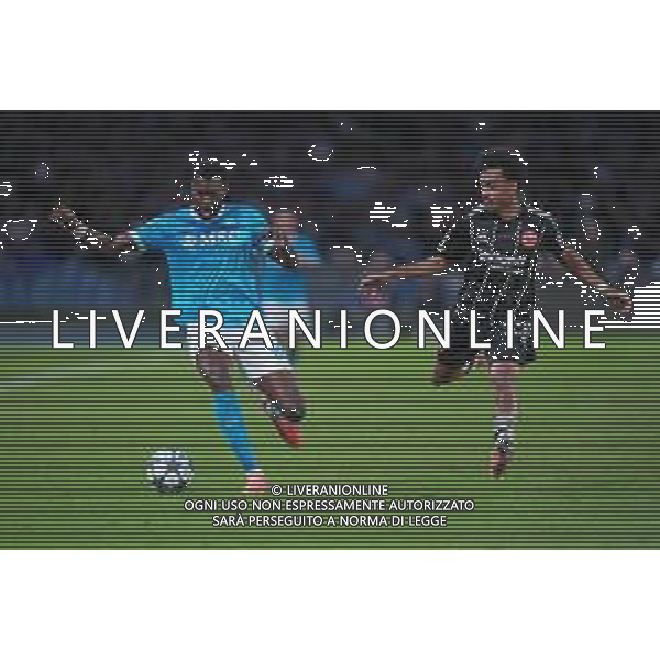 TVPM Napoli, Eintracht Frankfurt Nella Foto: Frank Anguissa, Nathaniel Brown Foto Mosca, Ag.Liverani - AGENZIA ALDO LIVERANI SAS -TVPM Napoli vs Eintracht Francoforte 4a Giornata Champions League 04.11.2025