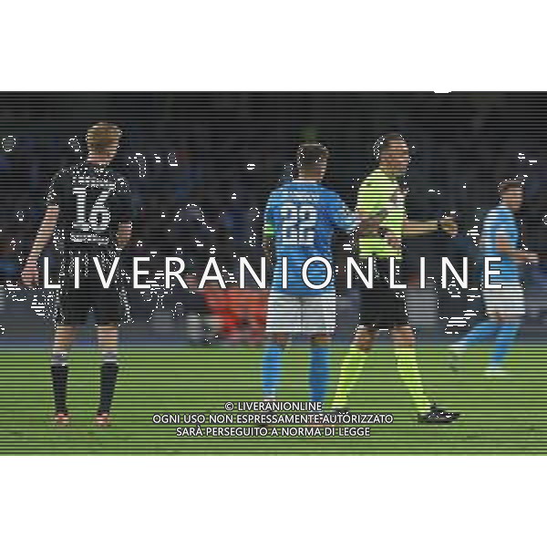 TVPM Napoli, Eintracht Frankfurt Nella Foto: Arbitro Pinheiro, Giovanni Di Lorenzo Foto Mosca, Ag.Liverani - AGENZIA ALDO LIVERANI SAS -TVPM Napoli vs Eintracht Francoforte 4a Giornata Champions League 04.11.2025