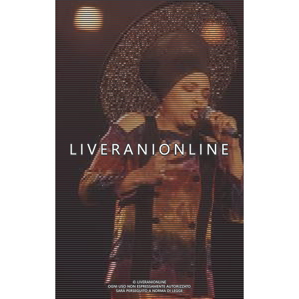 DIAP-RETROSPETTIVA DEE DEE BRIDGEWATER CANTANTE NELLA FOTO DEE DEE BRIDGEWATER A SANREMO NELL\'ANNO 1990 AG ALDO LIVERANI SAS