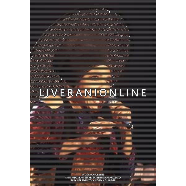 DIAP-RETROSPETTIVA DEE DEE BRIDGEWATER CANTANTE NELLA FOTO DEE DEE BRIDGEWATER A SANREMO NELL\'ANNO 1990 AG ALDO LIVERANI SAS