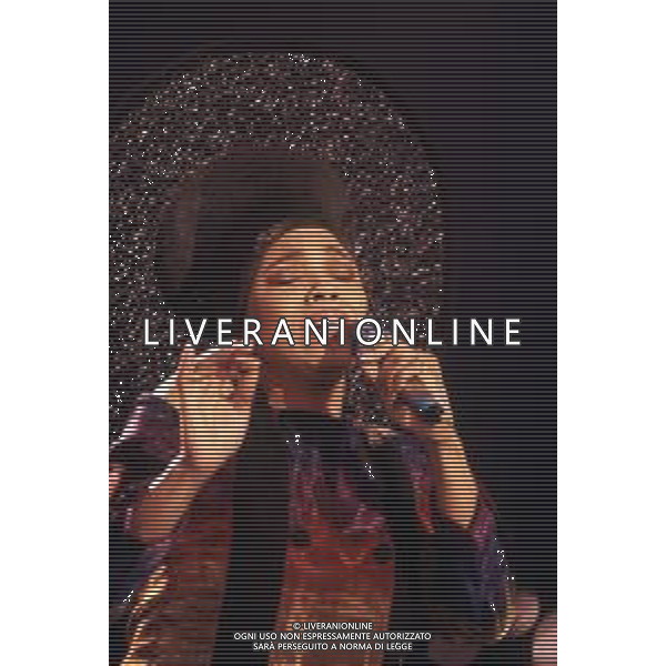 DIAP-RETROSPETTIVA DEE DEE BRIDGEWATER CANTANTE NELLA FOTO DEE DEE BRIDGEWATER A SANREMO NELL\'ANNO 1990 AG ALDO LIVERANI SAS