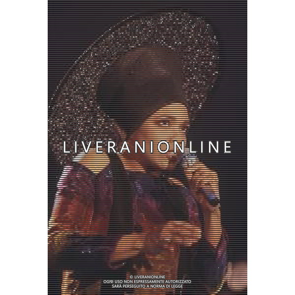 DIAP-RETROSPETTIVA DEE DEE BRIDGEWATER CANTANTE NELLA FOTO DEE DEE BRIDGEWATER A SANREMO NELL\'ANNO 1990 AG ALDO LIVERANI SAS