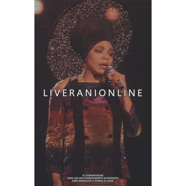 DIAP-RETROSPETTIVA DEE DEE BRIDGEWATER CANTANTE NELLA FOTO DEE DEE BRIDGEWATER A SANREMO NELL\'ANNO 1990 AG ALDO LIVERANI SAS