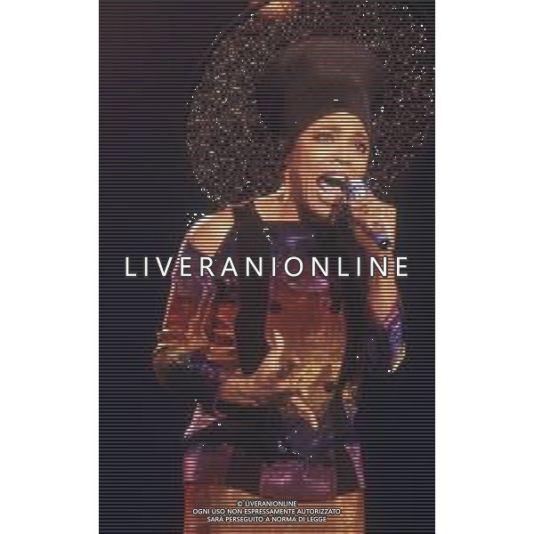 DIAP-RETROSPETTIVA DEE DEE BRIDGEWATER CANTANTE NELLA FOTO DEE DEE BRIDGEWATER A SANREMO NELL\'ANNO 1990 AG ALDO LIVERANI SAS