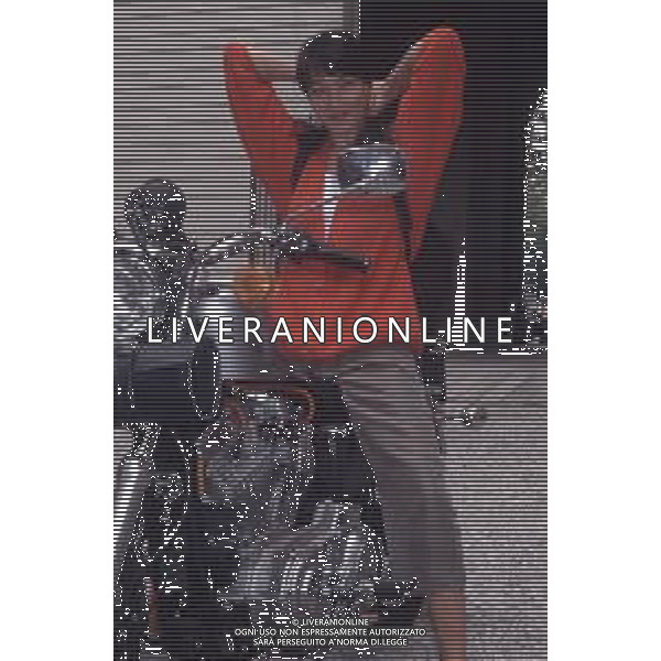 DIAP-RETROSPETTIVA KAY SANDVIK PRESENTATRICE TELEVISIVA E CONDUTTRICE RADIOFONICA NELLA FOTO KAY SANDVIK A MILANO NELL\'ANNO 1991 TRASMISSIONE TELEVISIVA “ PRESSING “ AG ALDO LIVERANI SAS