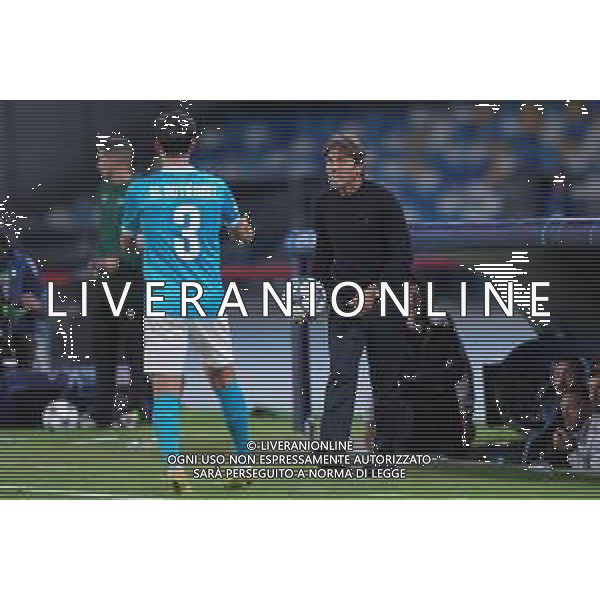 TVPM Napoli, Eintracht Frankfurt Nella Foto: Miguel Gutierrez, Antonio Conte Foto Mosca, Ag.Liverani - AGENZIA ALDO LIVERANI SAS -TVPM Napoli vs Eintracht Francoforte 4a Giornata Champions League 04.11.2025
