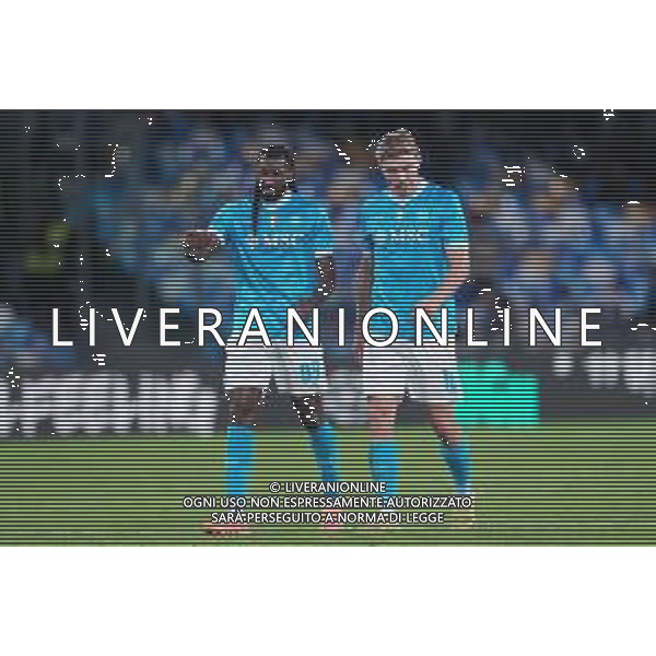 TVPM Napoli, Eintracht Frankfurt Nella Foto: Frank Anguissa, Rasmus Hojlund Foto Mosca, Ag.Liverani - AGENZIA ALDO LIVERANI SAS -TVPM Napoli vs Eintracht Francoforte 4a Giornata Champions League 04.11.2025