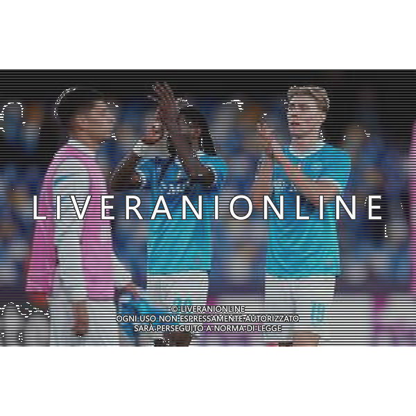 TVPM Napoli, Eintracht Frankfurt Nella Foto: Frank Anguissa, Rasmus Hojlund Foto Mosca, Ag.Liverani - AGENZIA ALDO LIVERANI SAS -TVPM Napoli vs Eintracht Francoforte 4a Giornata Champions League 04.11.2025