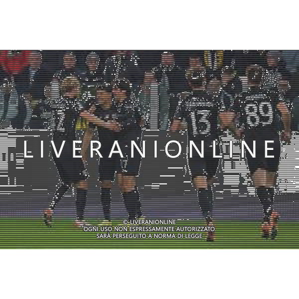 Torino 04.11.2025 Allianz Stadium © Manuela Viganti/Agenzia Aldo Liverani Juventus vs Sporting Lisbona 4a giornata Uefa Champions League 2025/2026 Nella foto: esultanza sporting lisbona dopo il gol di maximiliano araujo