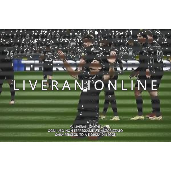 TVPG Juventus FC vs SCP Sporting Lisbona nella foto Esultanza dopo la rete Maximiliano Araujo (SCP Sporting Lisbona)04-11-2025 Allianz Stadium, Torino (ITA) - Quarta Giornata Champions League 2025/26 ©TVPG Pasquale Golia - AGENZIA ALDO LIVERANI SAS