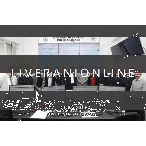 IMOLA 05 11 2025 conferenza stampa di presentazione della RIQUALIFICAZIONE DELLA CENTRALE OPERATIVA del Corpo Unico di Polizia Locale NELLA FOTO PRESENTI PRESIDENTE DEL CIRCONDARIO IMOLESE E SINDACO DI IMOLA MARCO PANIERI,COMMANDANTE POLIZIA LOCALE DI IMOLA MASSIMILIANO GALLONI,SINDACO DI CASALFIUMANESE BEATRICE POLI,SINDACO DI DOZZA LUCA ALBERTAZZI,SINDACO DI BORGO TOSSIGNANO MAURO GHINI,UGO SRGIO AUTERI VICE COMM POLIZIA LOCALE DI IMOLA,GIAN GUIDO NOBILI RESPONSABILE GUIDA URBANA REGIONE EMILIA ROMAGNA FOTO GIANNI SANNA-AG ALDO LIVERANI SAS