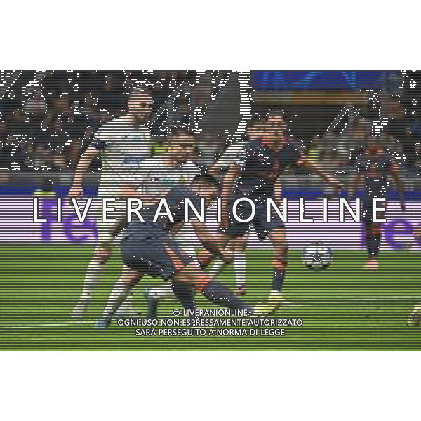 Inter vs Kairat Almaty nella foto Lautaro Martinez (Inter) segna il gol dell\'1 a 0 Milano 05-11-2025 Stadio Giuseppe Meazza - San Siro Inter vs Kairat Almaty UEFA Champions League fase a girone unico - 4a giornata foto Roberto Garavaglia/Agenzia Aldo Liverani sas