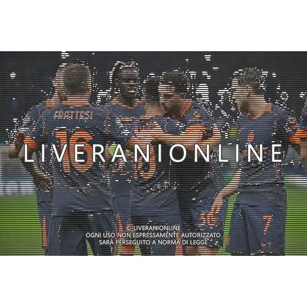 Inter vs Kairat Almaty nella foto giocatori Inter esultanza dopo il gol dell\'1 a 0 Milano 05-11-2025 Stadio Giuseppe Meazza - San Siro Inter vs Kairat Almaty UEFA Champions League fase a girone unico - 4a giornata foto Roberto Garavaglia/Agenzia Aldo Liverani sas