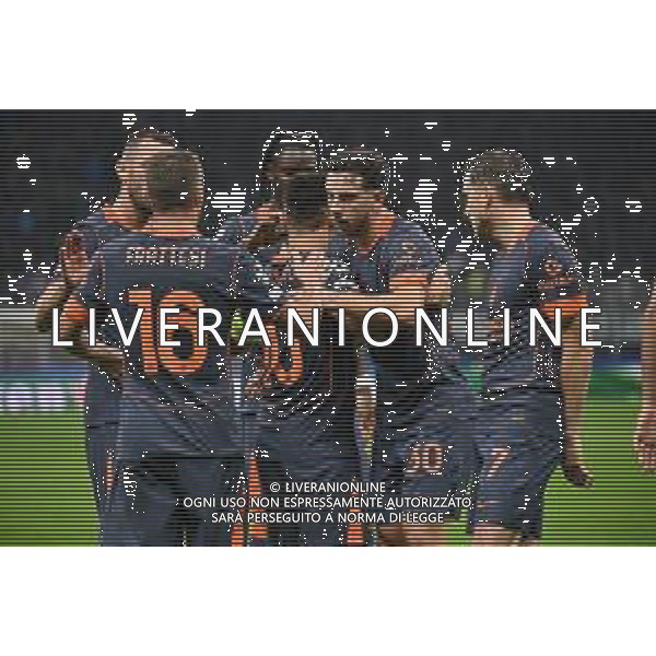 Inter vs Kairat Almaty nella foto giocatori Inter esultanza dopo il gol dell\'1 a 0 Milano 05-11-2025 Stadio Giuseppe Meazza - San Siro Inter vs Kairat Almaty UEFA Champions League fase a girone unico - 4a giornata foto Roberto Garavaglia/Agenzia Aldo Liverani sas