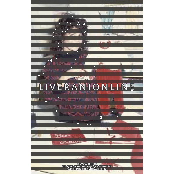 DIAP-RETROSPETTIVA ROBERTA MANFREDI ATTRICE NELLA FOTO ROBERTA MANFREDI A ROMA NELL\'ANNO 1986 FOTO EDGARDO DELLA SCORCIOSA-AG ALDO LIVERANI SAS