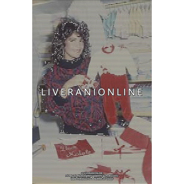 DIAP-RETROSPETTIVA ROBERTA MANFREDI ATTRICE NELLA FOTO ROBERTA MANFREDI A ROMA NELL\'ANNO 1986 FOTO EDGARDO DELLA SCORCIOSA-AG ALDO LIVERANI SAS