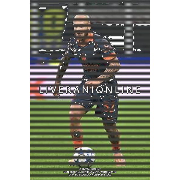 Inter vs Kairat Almaty nella foto Federico Dimarco (Inter) Milano 05-11-2025 Stadio Giuseppe Meazza - San Siro Inter vs Kairat Almaty UEFA Champions League fase a girone unico - 4a giornata foto Roberto Garavaglia/Agenzia Aldo Liverani sas