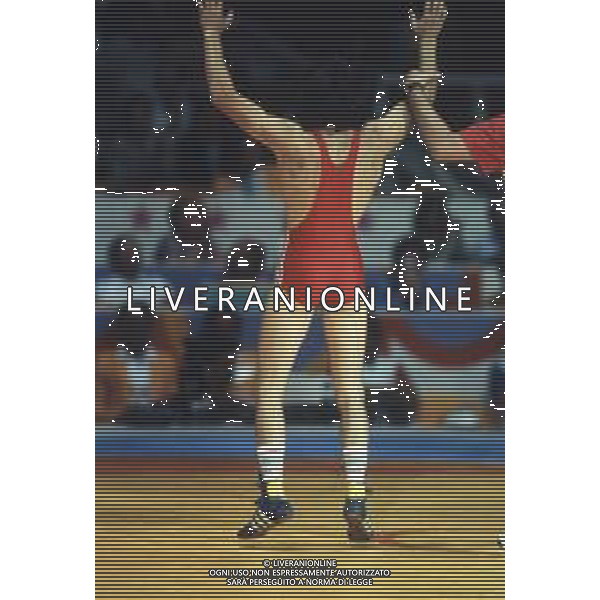 DIAP-RETROSPETTIVA VINCENZO MAENZA LOTTATORE NELLA FOTO VINCENZO MAENZA PARTECIPA ALLE OLIMPIADI DI LOS ANGELES 1984 ARCHIVIO DFP-AG ALDO LIVERANI SAS