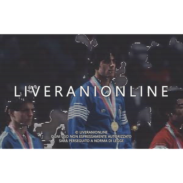 DIAP-RETROSPETTIVA VINCENZO MAENZA LOTTATORE NELLA FOTO VINCENZO MAENZA PARTECIPA ALLE OLIMPIADI DI LOS ANGELES 1984 ARCHIVIO DFP-AG ALDO LIVERANI SAS