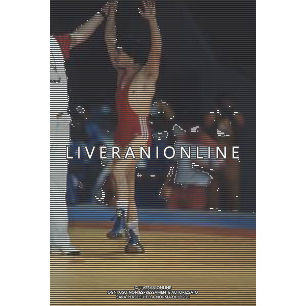 DIAP-RETROSPETTIVA VINCENZO MAENZA LOTTATORE NELLA FOTO VINCENZO MAENZA PARTECIPA ALLE OLIMPIADI DI LOS ANGELES 1984 ARCHIVIO DFP-AG ALDO LIVERANI SAS