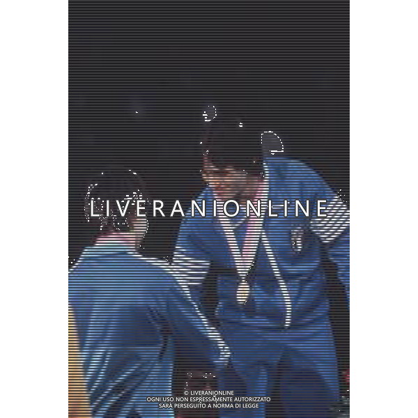 DIAP-RETROSPETTIVA VINCENZO MAENZA LOTTATORE NELLA FOTO VINCENZO MAENZA PARTECIPA ALLE OLIMPIADI DI LOS ANGELES 1984 ARCHIVIO DFP-AG ALDO LIVERANI SAS