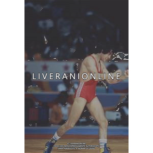 DIAP-RETROSPETTIVA VINCENZO MAENZA LOTTATORE NELLA FOTO VINCENZO MAENZA PARTECIPA ALLE OLIMPIADI DI LOS ANGELES 1984 ARCHIVIO DFP-AG ALDO LIVERANI SAS