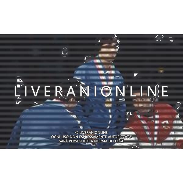 DIAP-RETROSPETTIVA VINCENZO MAENZA LOTTATORE NELLA FOTO VINCENZO MAENZA PARTECIPA ALLE OLIMPIADI DI LOS ANGELES 1984 ARCHIVIO DFP-AG ALDO LIVERANI SAS