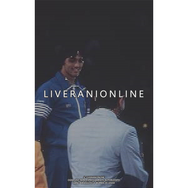 DIAP-RETROSPETTIVA VINCENZO MAENZA LOTTATORE NELLA FOTO VINCENZO MAENZA PARTECIPA ALLE OLIMPIADI DI LOS ANGELES 1984 ARCHIVIO DFP-AG ALDO LIVERANI SAS