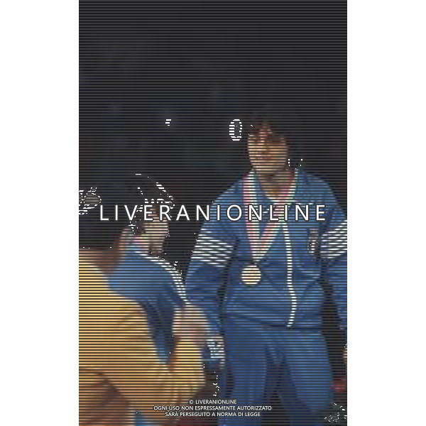 DIAP-RETROSPETTIVA VINCENZO MAENZA LOTTATORE NELLA FOTO VINCENZO MAENZA PARTECIPA ALLE OLIMPIADI DI LOS ANGELES 1984 ARCHIVIO DFP-AG ALDO LIVERANI SAS