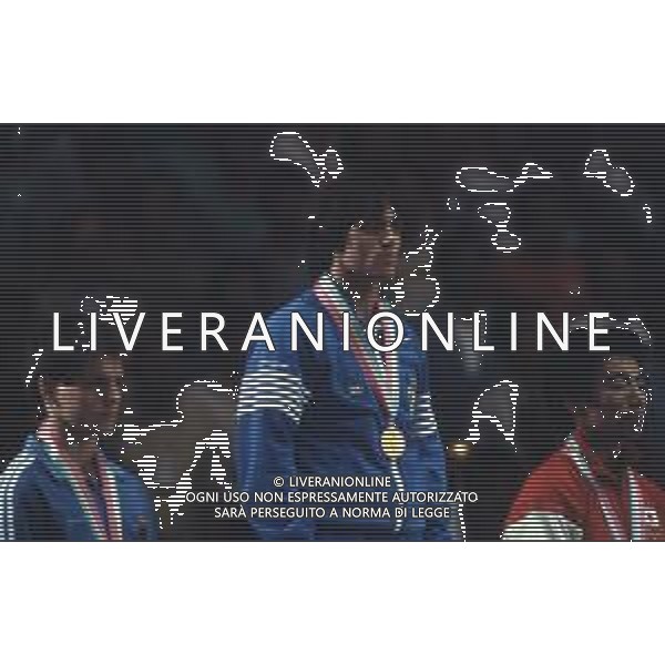 DIAP-RETROSPETTIVA VINCENZO MAENZA LOTTATORE NELLA FOTO VINCENZO MAENZA PARTECIPA ALLE OLIMPIADI DI LOS ANGELES 1984 ARCHIVIO DFP-AG ALDO LIVERANI SAS