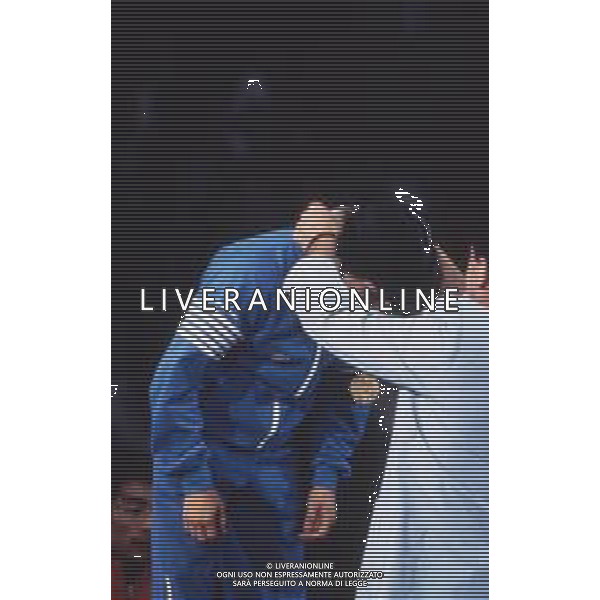 DIAP-RETROSPETTIVA VINCENZO MAENZA LOTTATORE NELLA FOTO VINCENZO MAENZA PARTECIPA ALLE OLIMPIADI DI LOS ANGELES 1984 ARCHIVIO DFP-AG ALDO LIVERANI SAS