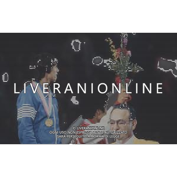 DIAP-RETROSPETTIVA VINCENZO MAENZA LOTTATORE NELLA FOTO VINCENZO MAENZA PARTECIPA ALLE OLIMPIADI DI LOS ANGELES 1984 ARCHIVIO DFP-AG ALDO LIVERANI SAS