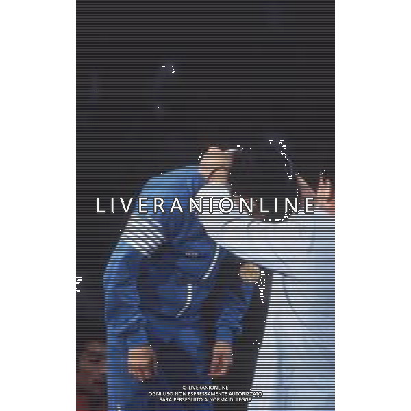 DIAP-RETROSPETTIVA VINCENZO MAENZA LOTTATORE NELLA FOTO VINCENZO MAENZA PARTECIPA ALLE OLIMPIADI DI LOS ANGELES 1984 ARCHIVIO DFP-AG ALDO LIVERANI SAS