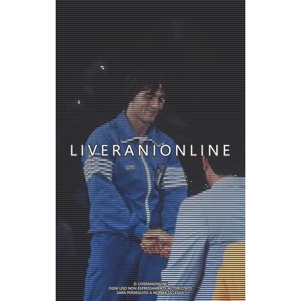 DIAP-RETROSPETTIVA VINCENZO MAENZA LOTTATORE NELLA FOTO VINCENZO MAENZA PARTECIPA ALLE OLIMPIADI DI LOS ANGELES 1984 ARCHIVIO DFP-AG ALDO LIVERANI SAS