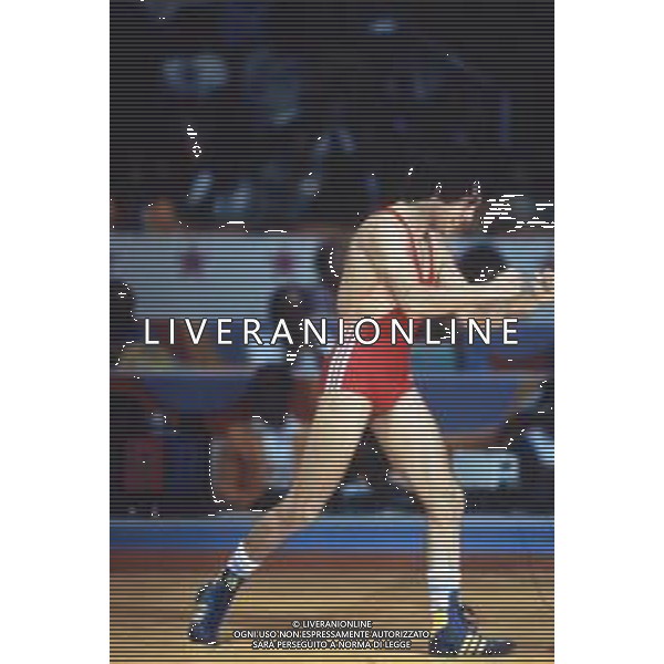 DIAP-RETROSPETTIVA VINCENZO MAENZA LOTTATORE NELLA FOTO VINCENZO MAENZA PARTECIPA ALLE OLIMPIADI DI LOS ANGELES 1984 ARCHIVIO DFP-AG ALDO LIVERANI SAS