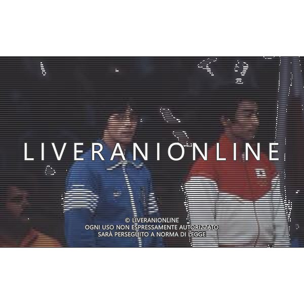 DIAP-RETROSPETTIVA VINCENZO MAENZA LOTTATORE NELLA FOTO VINCENZO MAENZA PARTECIPA ALLE OLIMPIADI DI LOS ANGELES 1984 ARCHIVIO DFP-AG ALDO LIVERANI SAS