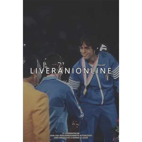 DIAP-RETROSPETTIVA VINCENZO MAENZA LOTTATORE NELLA FOTO VINCENZO MAENZA PARTECIPA ALLE OLIMPIADI DI LOS ANGELES 1984 ARCHIVIO DFP-AG ALDO LIVERANI SAS