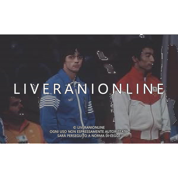 DIAP-RETROSPETTIVA VINCENZO MAENZA LOTTATORE NELLA FOTO VINCENZO MAENZA PARTECIPA ALLE OLIMPIADI DI LOS ANGELES 1984 ARCHIVIO DFP-AG ALDO LIVERANI SAS